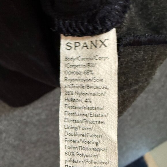 Spanx Womens Perfect Pant Slim Straight Ponte Knit Navy Stripe Sz 1x Tall Comfy - Picture 6 of 12